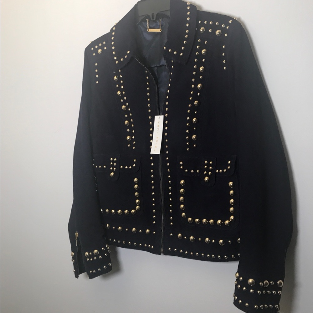 Trina Turk STUDDED LEATHER NWT $798 Jacket RARE S - Picture 4 of 9
